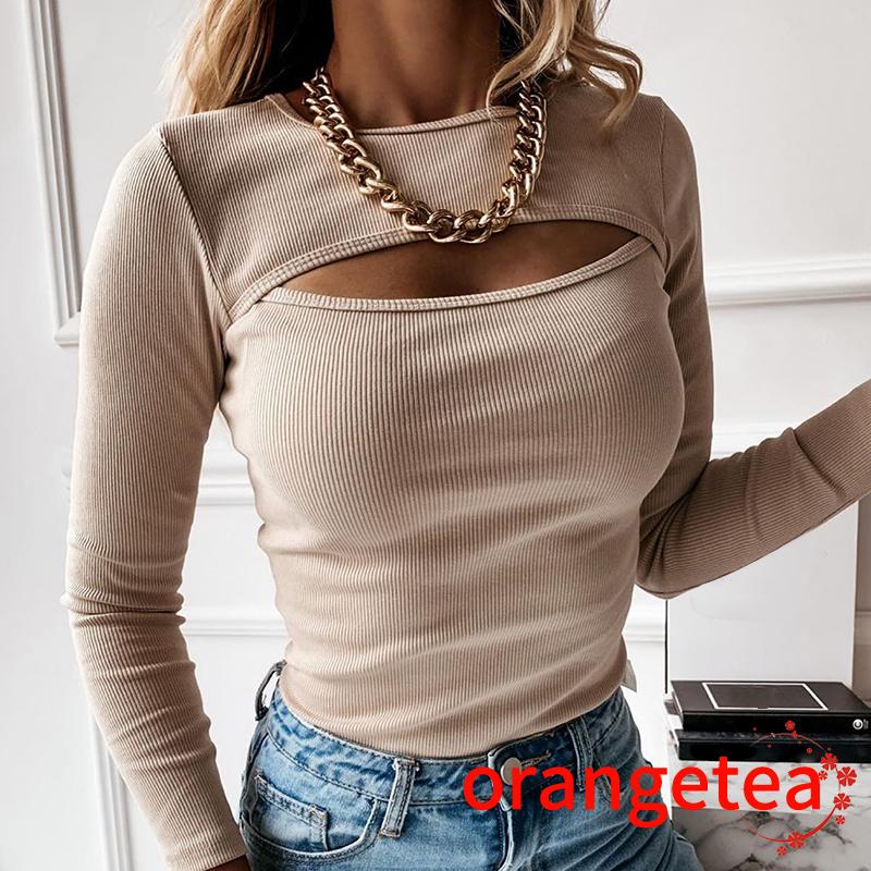 Áo Thun Nữ Dài Tay Cổ Tròn Thời Trang