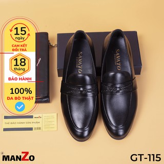 Giày Lười Nam Công Sở Da Bò Nhập Khẩu Cao Cấp - Giày Dép Bảo Hành 12 Tháng Tại Manzo Store - GT115