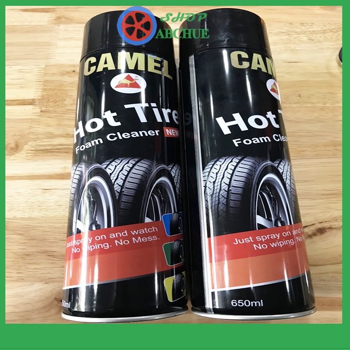 Chai xịt bóng lốp Hottire camel 650ml dưỡng lốp Ô Tô