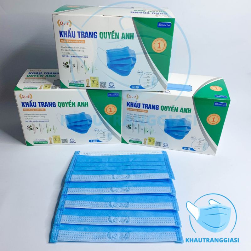 Khẩu trang y tế Quyền Anh hộp 50 chiếc