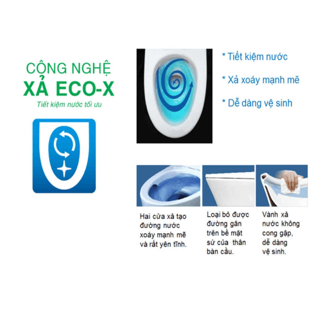 Bồn cầu vệ sinh Inax chính hãng C-108VA hai khối xả nút nhấn tiết kiệm nước