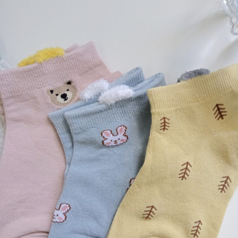 Tất Vớ Nữ Cổ Ngắn In Hình Dễ Thương Phong Cách Hàn Quốc Cho Nữ (TN022)