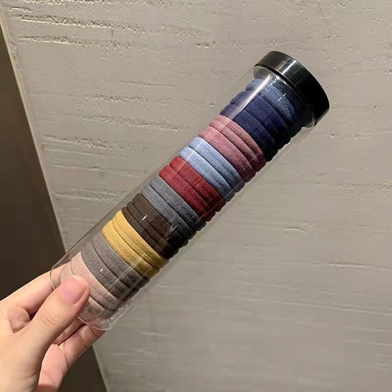 Sét 20 chun trơn mix màu cao cấp, buộc tóc , co giãn siêu bền, có ống đựng gọn gàng vô cùng tiện lợi