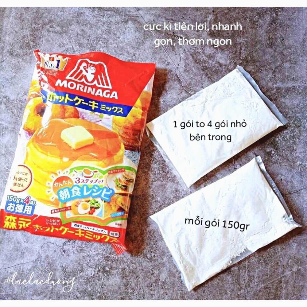 Bột làm bánh hotcake Morinaga 150g x 4 gói nhỏ