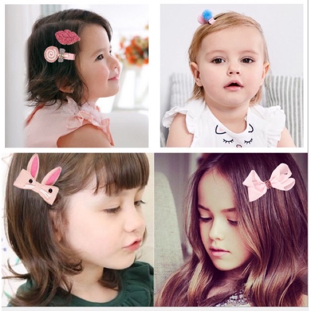 Sét nơ kẹp tóc cho bé 18 món có túi đựng