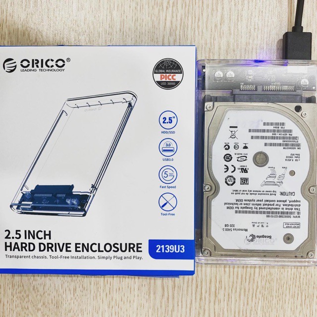 Box cho ổ cứng Hdd 2.5inch trong suốt