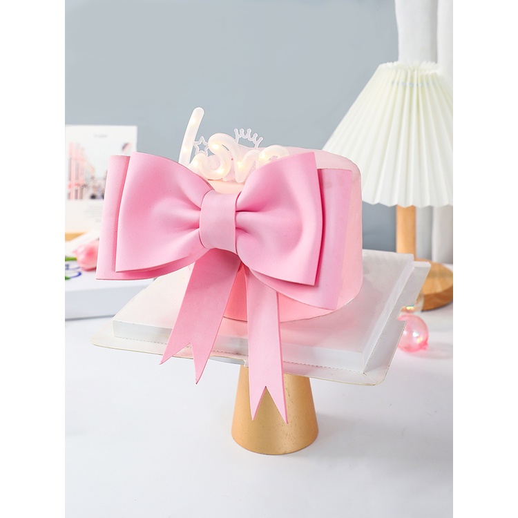 Phụ Kiện Trang Trí Bánh Kem Bằng EVA Hình Chiếc Mũ Thắt Nơ Màu Hồng Xanh Dương Hồng Thời Trang Dùng Làm Quà Tặng Sinh Nhật