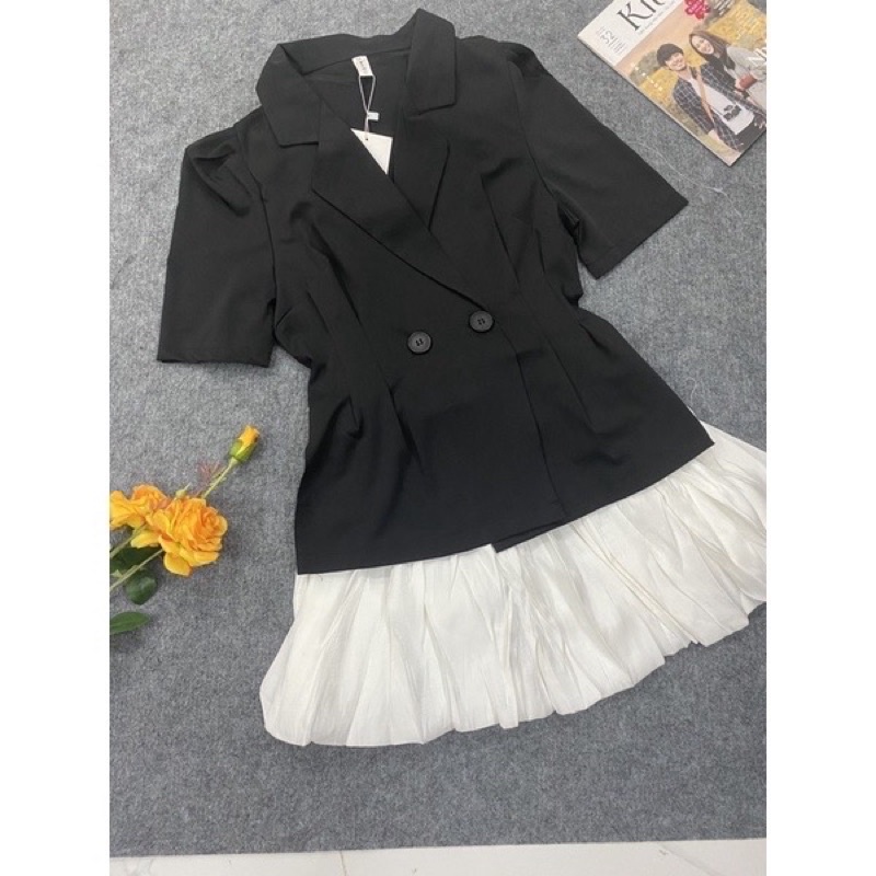 SET ÁO VEST CHÂN VÁY BỒNG Đen Trắng | BigBuy360 - bigbuy360.vn