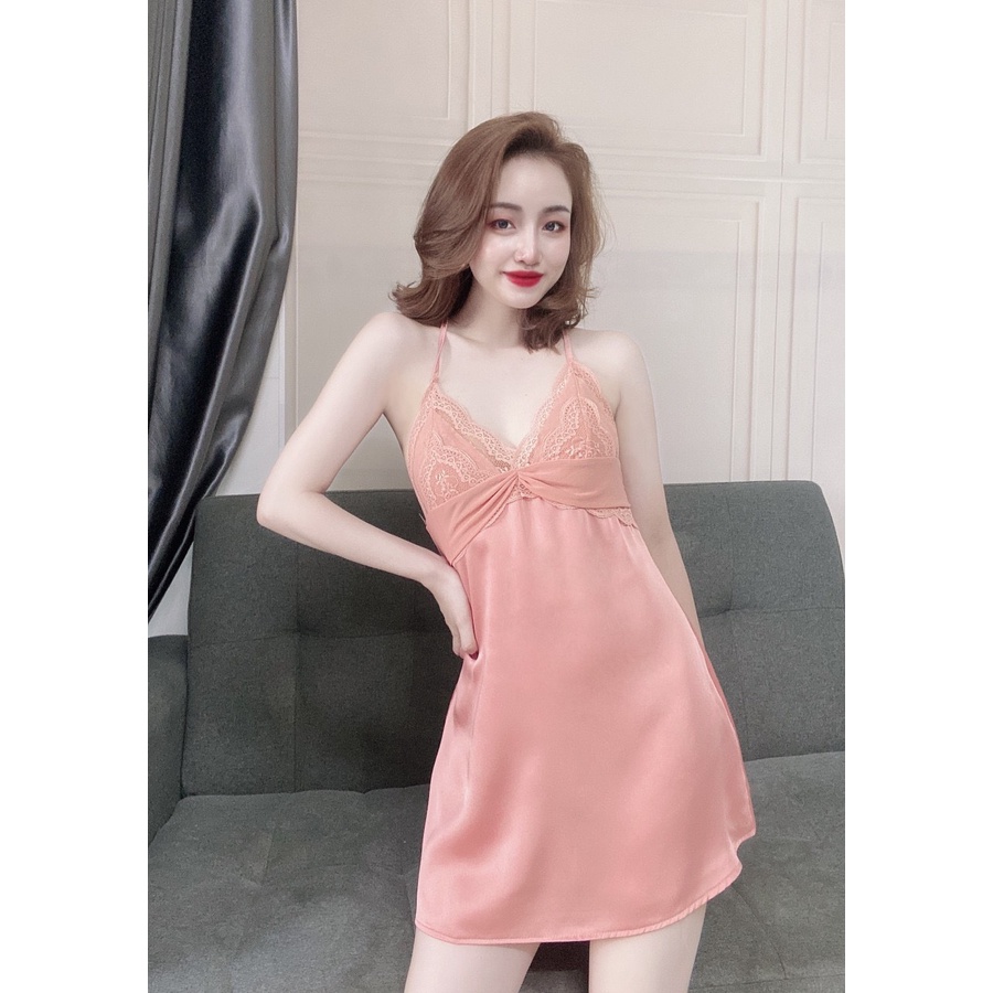 Váy ngủ sexy ❣️FREE SHIP❣️ Đầm ngủ sexy lụa Satin Chất Siêu Mát Dáng Siêu Xinh