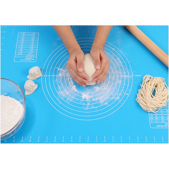 Tấm Lót, Thảm, Miếng Nhào Bột Siliocne Làm Bánh Chống Dính Chuyên Dụng 50x40cm-Tặng cọ quét gia vị đa năng