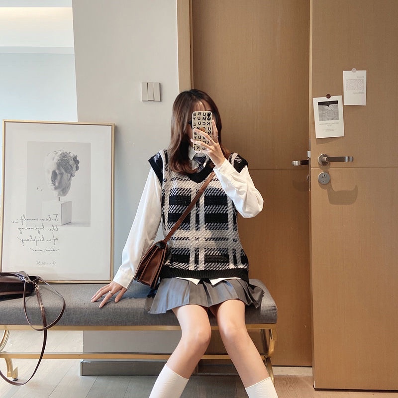 áo gile kẻ caro vân chìm dáng dài 1234 | BigBuy360 - bigbuy360.vn