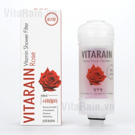 Lọc nước vòi sen lõi lọc Vitamin C dưỡng da VitaRain Hàn Quốc ,Hương Hoa Hồng (SW07)