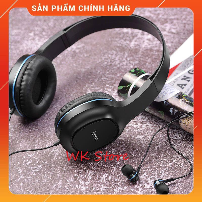 Tai nghe chụp tai cao cấp Hoco W24, kèm dây 3.5 mm (hàng chính hãng, Bh 1 năm)