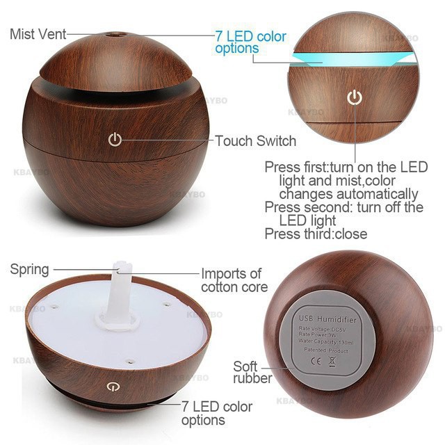 Xả kho -  Máy khuếch tán tinh dầu,  Phun Sương Vân Gỗ - Coconut Humidifier