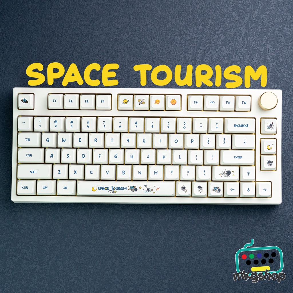 Keycap Space Tourism, Nhựa PBT in nhiệt dyesub, 133 nút bàn phím cơ cực rẻ, MDA profile