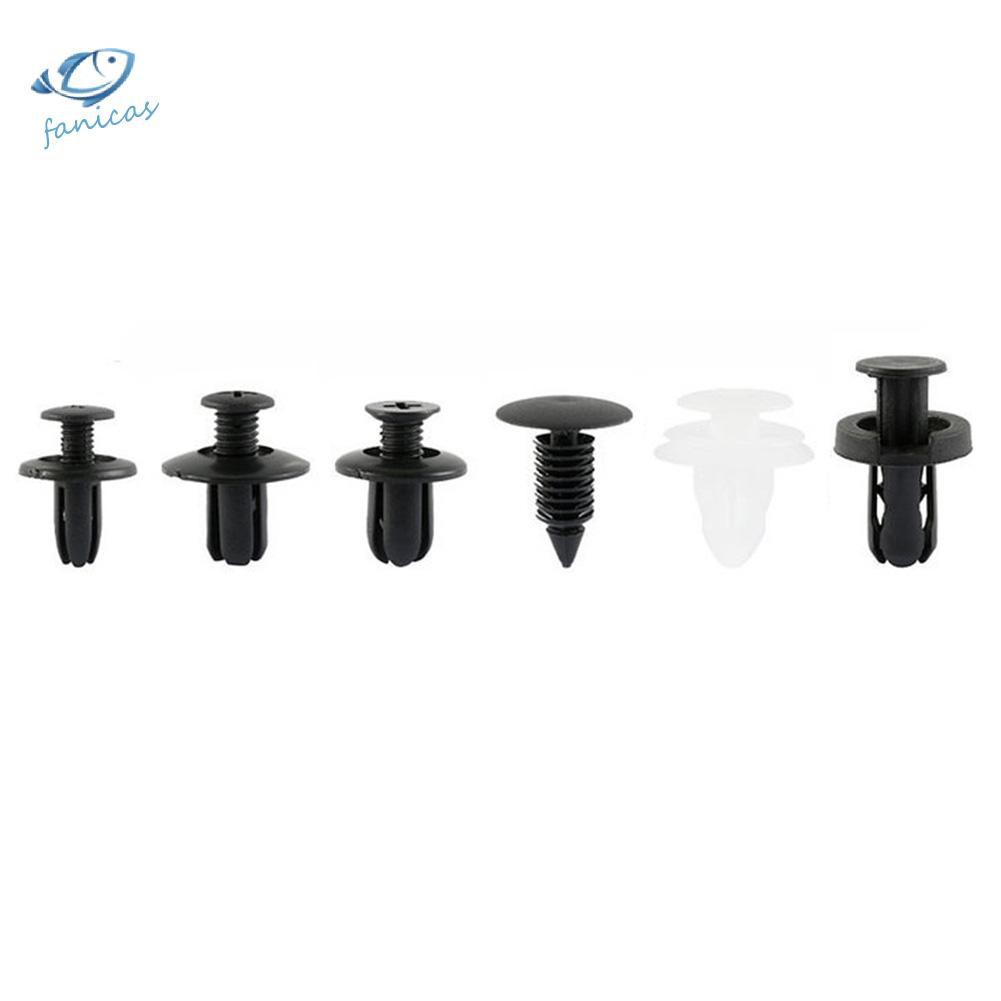 Bộ 100 Đinh Tán Nhựa Cho Xe Ô Tô Có 6 Kích Cỡ Đa năng + Công Cụ Tháo Bỏ 6 inch