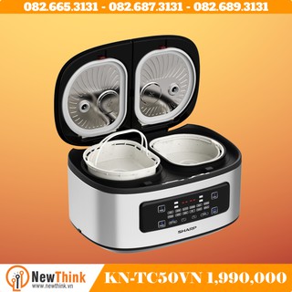 Nồi đôi đa năng Sharp KN-TC50VN-SL | KN-TC50VN-WH (Hàng chính hãng, nấu cơm ngon, 04 món nhanh chóng )