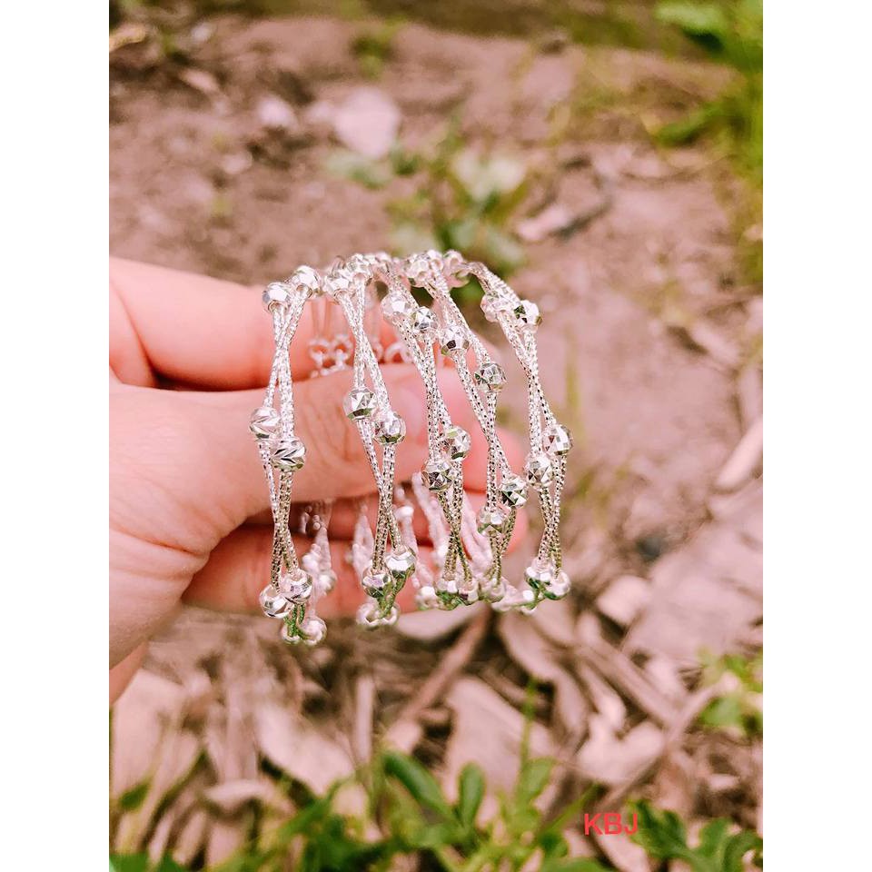 LẮC TAY BẠC NỮ HOẠ TIẾT HÌNH HOA CÚC HÌNH CẦU NHỎ NHỎ XINH