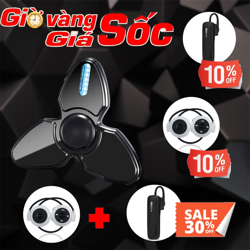 {Rẻ Vô Địch} Quẹt Bật đánh Lửa Hồng Ngoại Sạc Điện-USB Kiểu Dáng Con Quay Spinner 3 Cánh Tạo 18 Hiệu Ứng Đèn LED