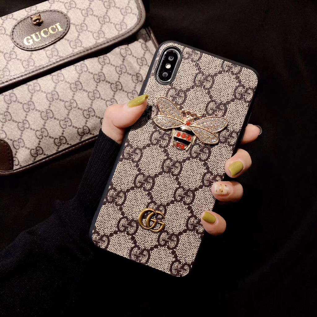 [with retail box] Stock iphone 12 11 PRO XSMAX XR XS 7 8 PLUS Gucci Classic Bee Fashion Tide brand mobile phone case