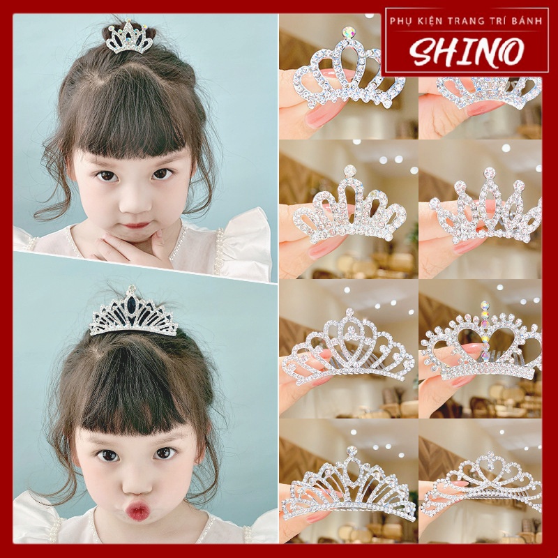 Cài Tóc Công Chúa Cho Bé Gái Tiệc Sinh Nhật Happy Birthday Bằng Kim Loại Đính Đá