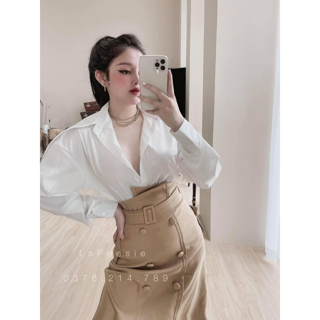 Set đồ nữ cá tính, set váy dài áo sơ mi đi chơi sang chảnh mùa hè đẹp 8A00075 JKR | BigBuy360 - bigbuy360.vn