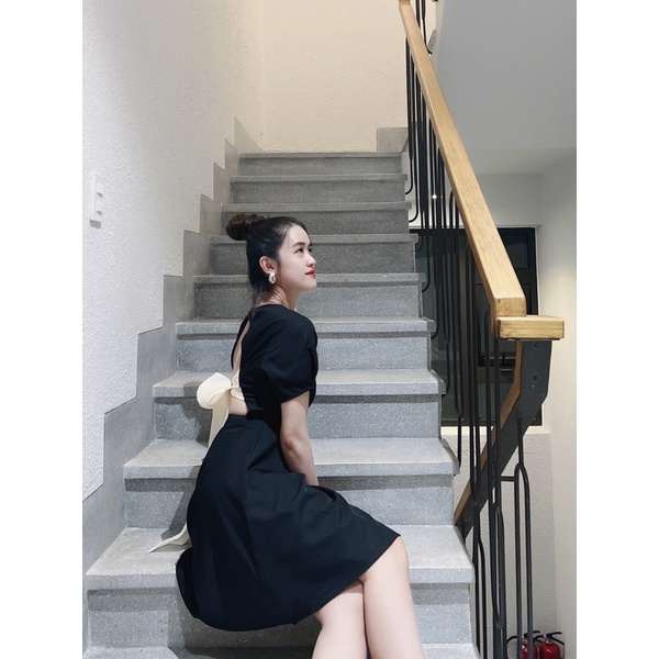 Đầm (có bigsize) Lana cutout lưng thắt nơ, phù hợp đi chơi, tiệc, dạo phố