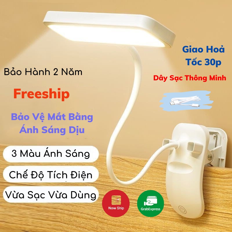 Đèn Học, Đèn Kẹp Bàn Học Bảo Vệ Mắt Chống Loá Sạc Tích Điện Sun.z