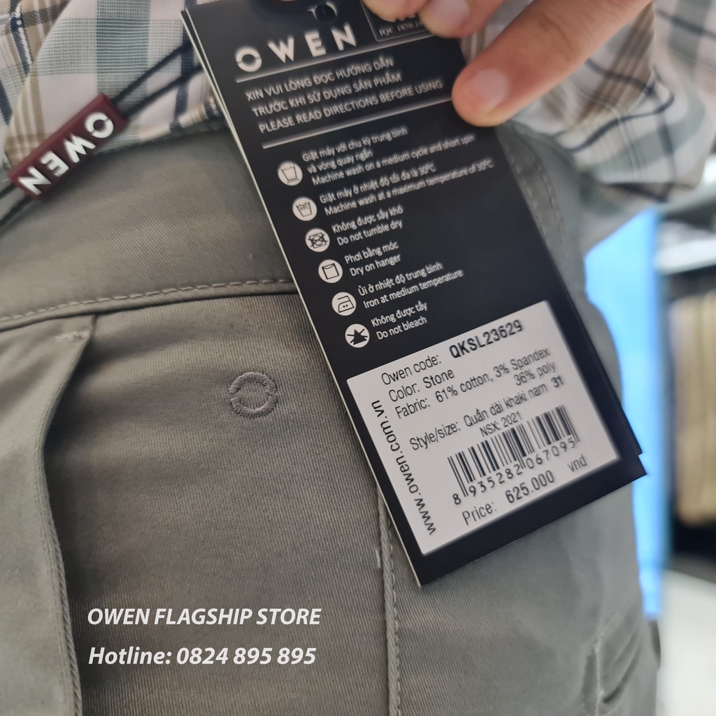 OWEN -  Quần kaki nam công sở dáng SLIMFIT  mã QKSL23629 - OWEN Flagship Store