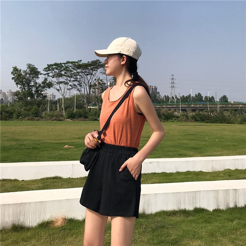 Quần Short Ống Rộng Màu Trơn Thiết Kế Cỡ Lớn Thời Trang Trẻ Trung Cho Nữ Size S-4xl