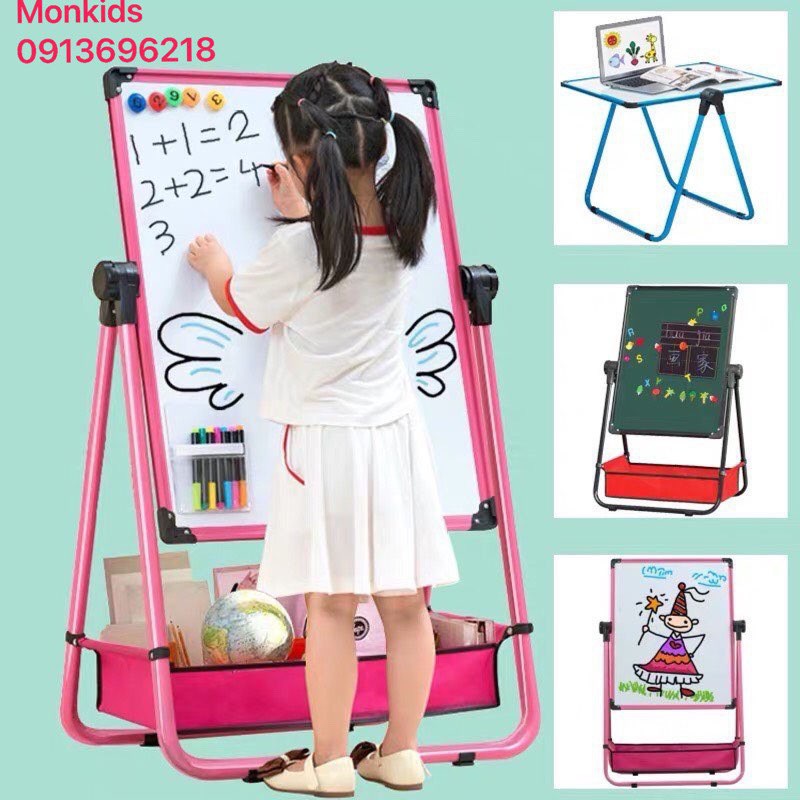 ( Sẵn Hàng ) Bảng Vẽ Trẻ Em Hai Mặt Từ Tính, Bảng flipchart 2 mặt cho bé , Tặng Full Qùa