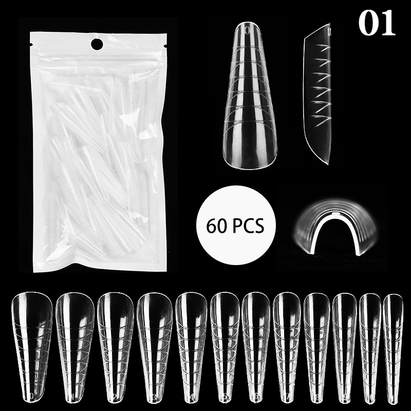 UR SUGAR Set 60 khuôn gắn móng tay hỗ trợ làm móng che phủ toàn diện