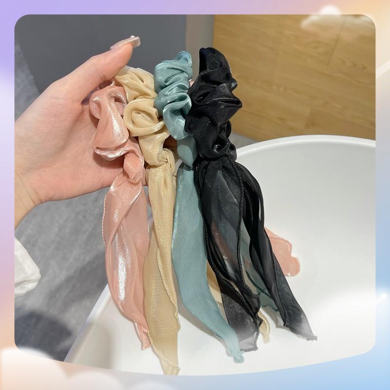 Cột tóc buộc tóc scrunchies vải lụa phi bóng nữ tính thanh lịch [3.8]