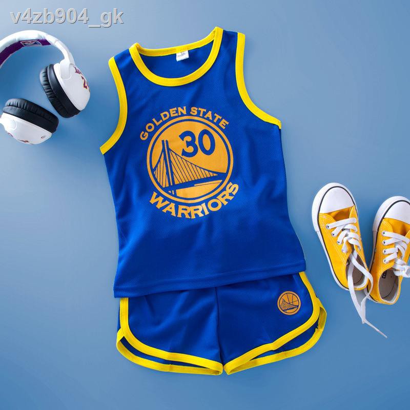 Đồng phục bóng rổ trẻ em mùa hè Bộ đồ thể thao và giải trí 2020 NBA bé trai hai mảnh chạy áo vest rộng rãi < "