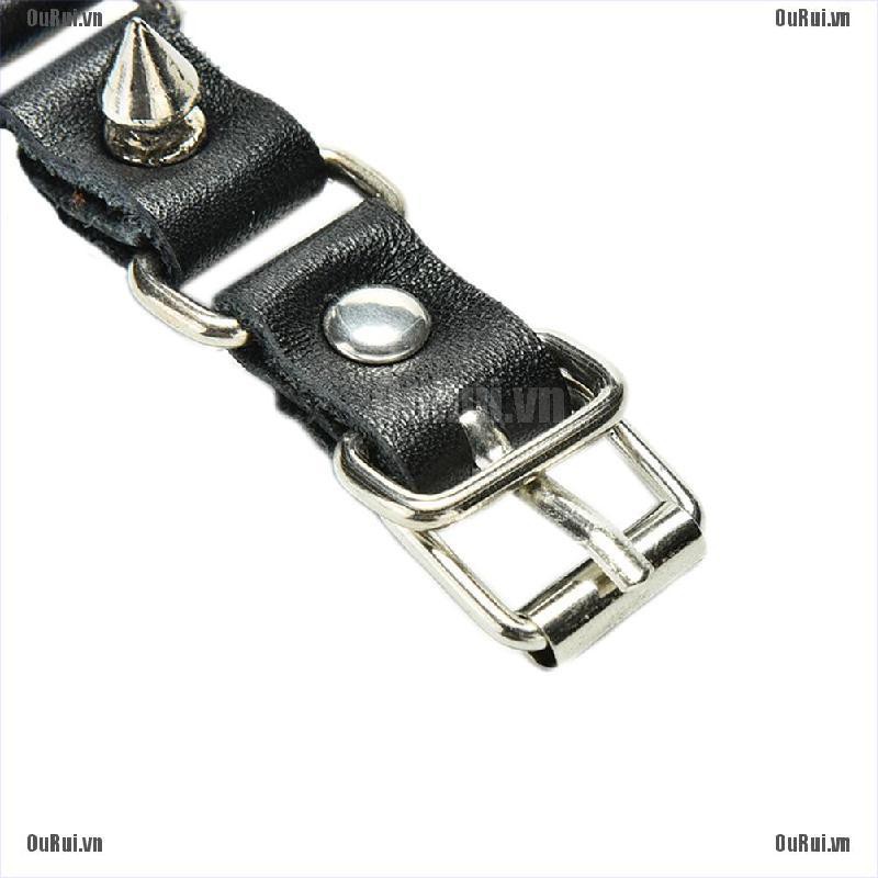 Vòng Tay Da Đính Đinh Tán Kim Loại Cá Tính Trẻ Trung