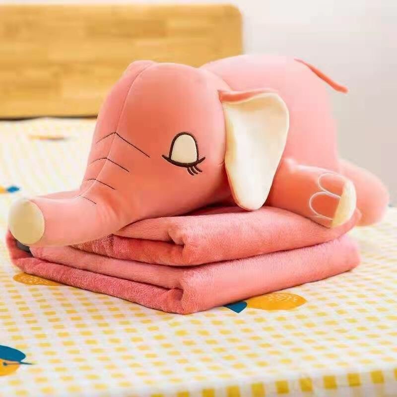 Bộ chăn gối hình thú Voi xinh 70cm Ghome