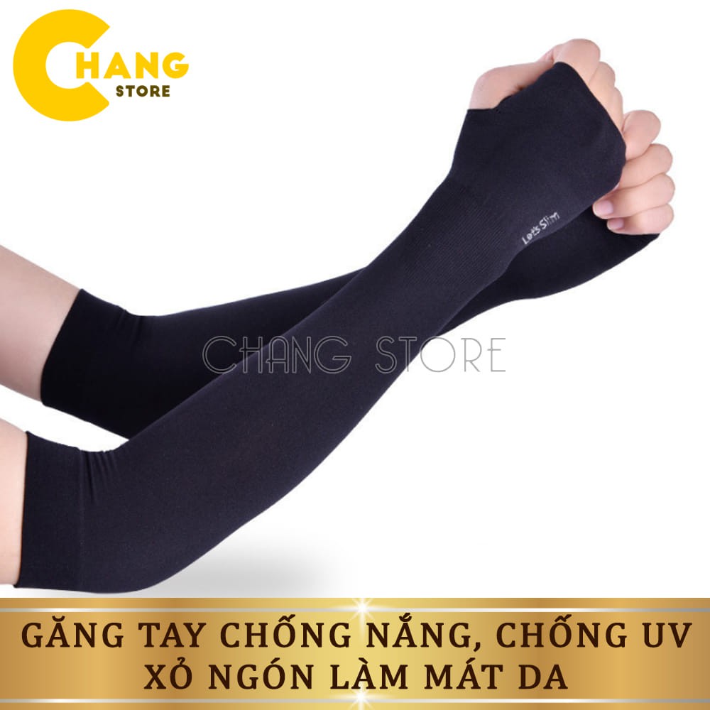 Găng tay chống nắng nam nữ chống tia UV, xỏ ngón được, làm mát da Hàn