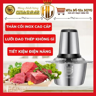 Máy xay thịt cá máy xay tỏi ớt ăn dặm cho bé cối xay thịt inox lưỡi xay thép không gỉ