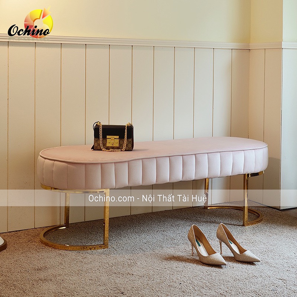 Ghế Băng Dài, Ghế Ngồi Chờ Cách Điệu Chân Vàng Siêu Sang Chảnh với chiều dài 80cm,1m2 hay 1m6