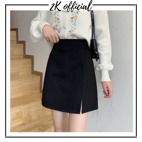 ⚡ Freeship ⚡ Chân váy ngắn xẻ đùi công sở, chân váy chữ a vải tuyết mưa co giãn nhẹ