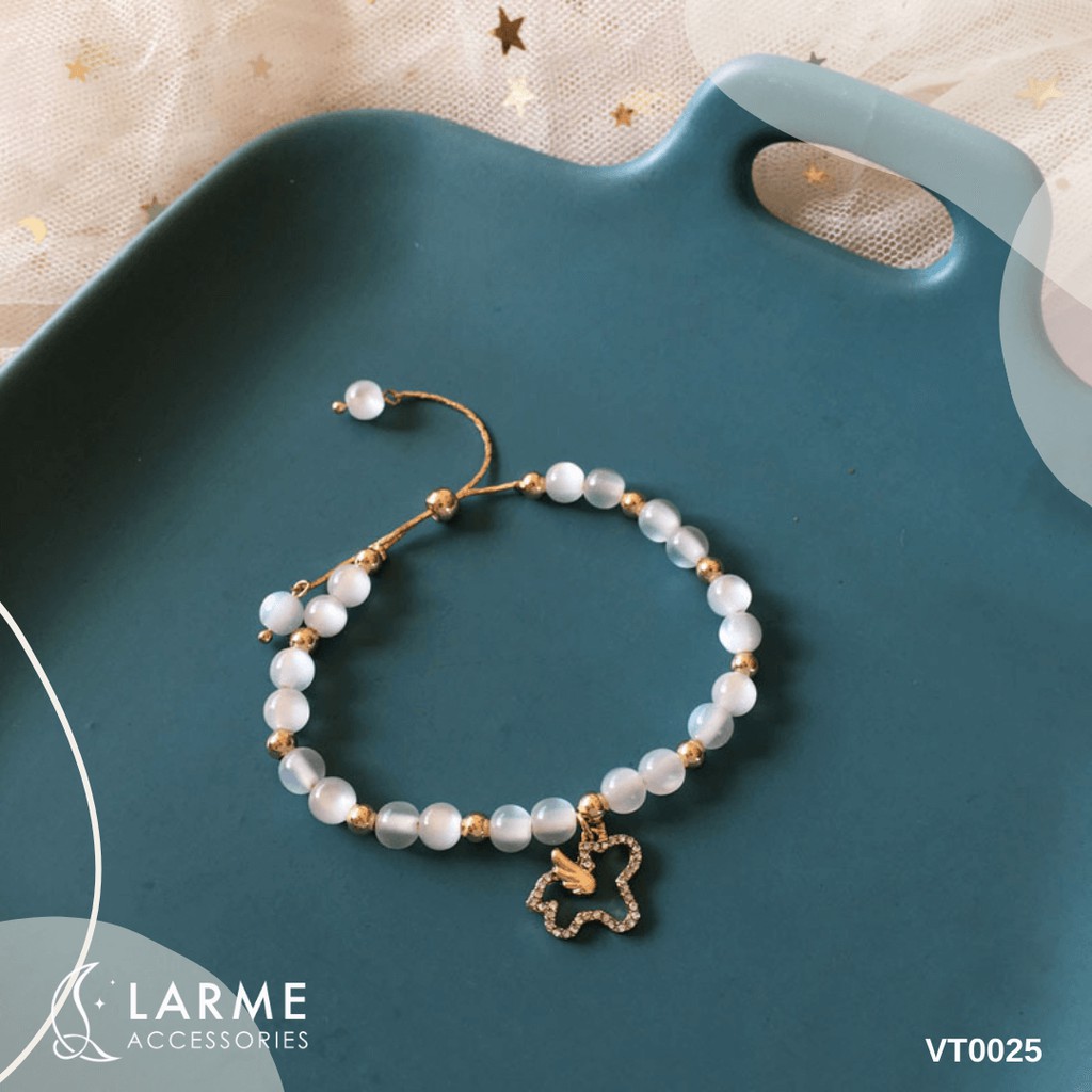 Vòng tay Hàn Quốc ngọc nhân tạo hoạ tiết chú ngựa dễ thương Larme Accessories - VT0025