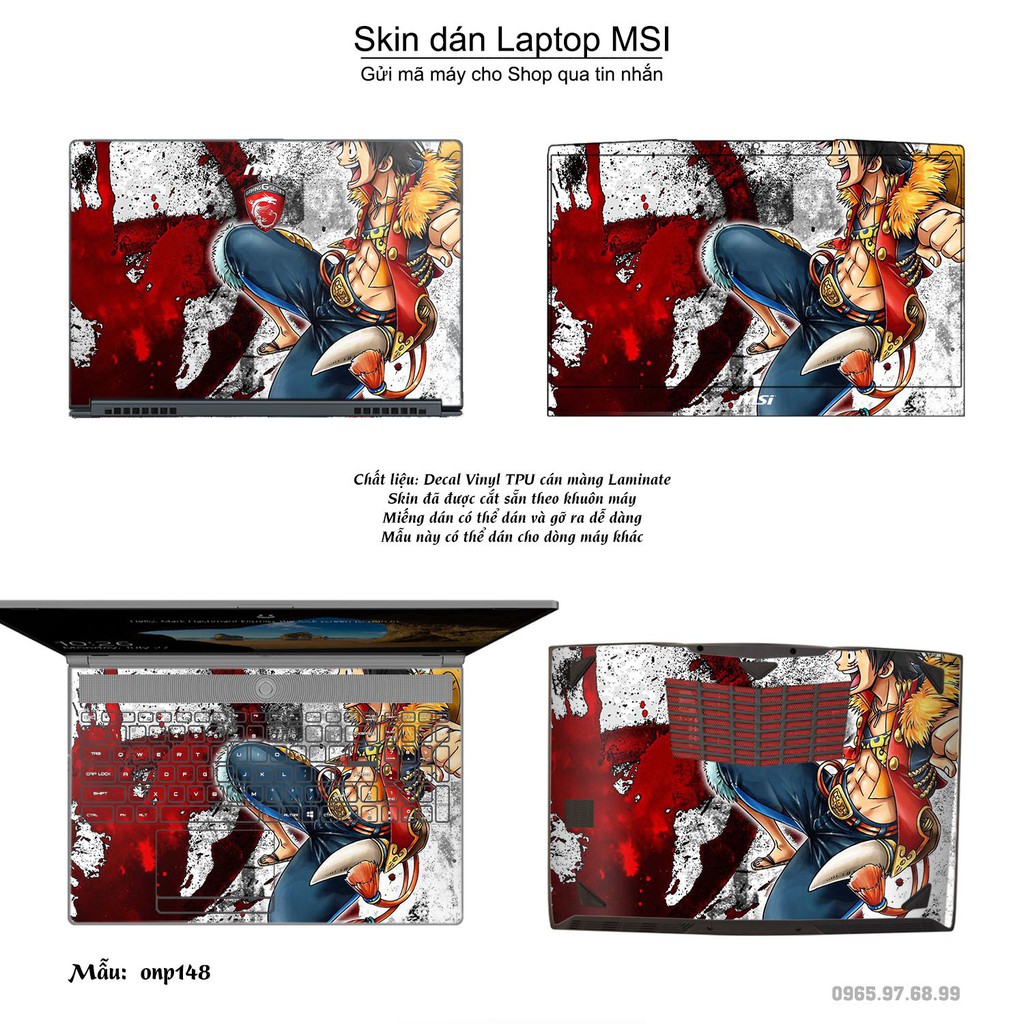 Skin dán Laptop MSI in hình One Piece nhiều mẫu 18 (inbox mã máy cho Shop)