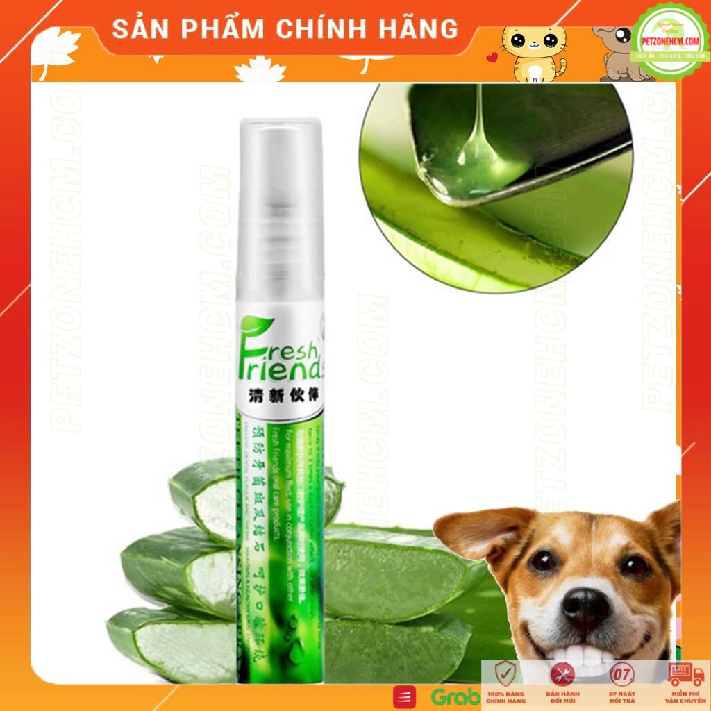 Xịt Thơm Miệng Chó Mèo  FREESHIP  Fresh Friend 14ml chiết xuất nha đam - hạn chế mảng bám - sâu răng