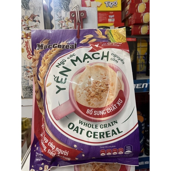 Ngũ cốc yến mạch nguyên cám MACREREAL 480g(24 gói x24 g)