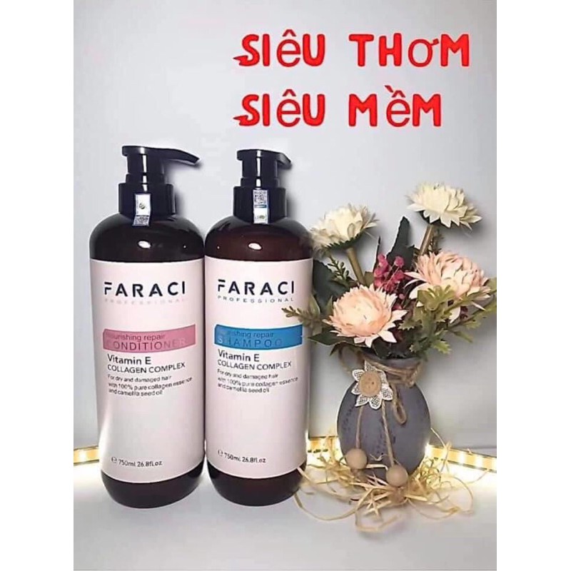 Cặp gội xả FARACI 750 ML mẫu mới nhất DẦU GỘI XẢ SIÊU PHỤC HỒI FARACI chống rụng tóc.
