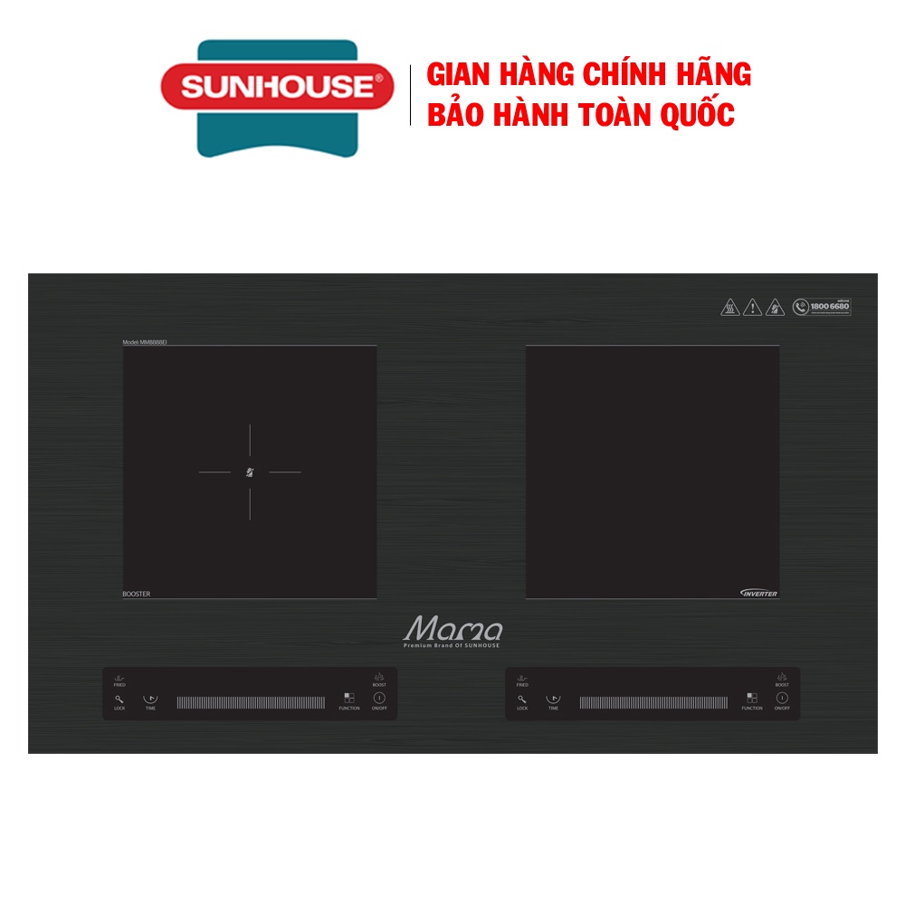 Bếp đôi điện từ hồng ngoại Sunhouse Mama MMB888EI, Bảo hành 36 tháng tại nhà