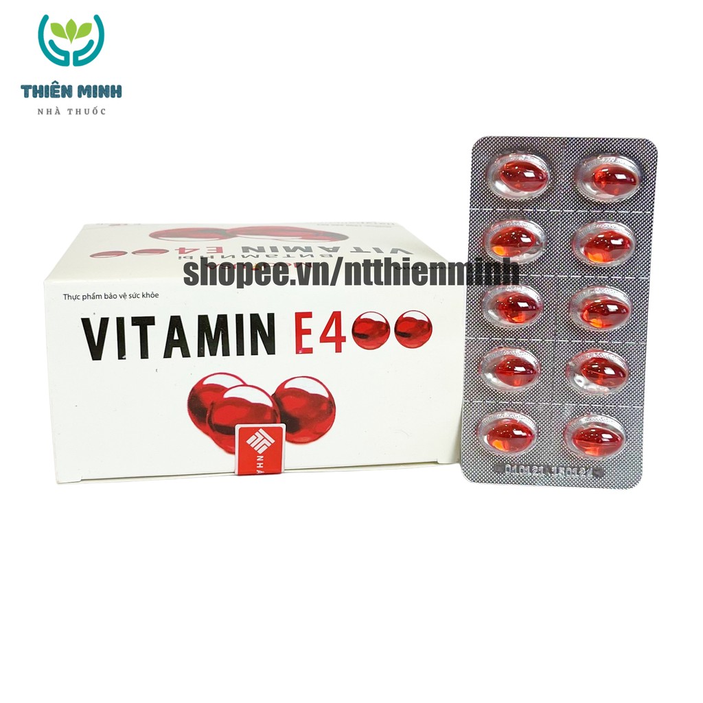 Viên uống VITAMINE ĐỎ bổ sung vitamin E giúp làm đẹp da, trắng da, hồi phục da nhăn nheo- Hộp 100 viên