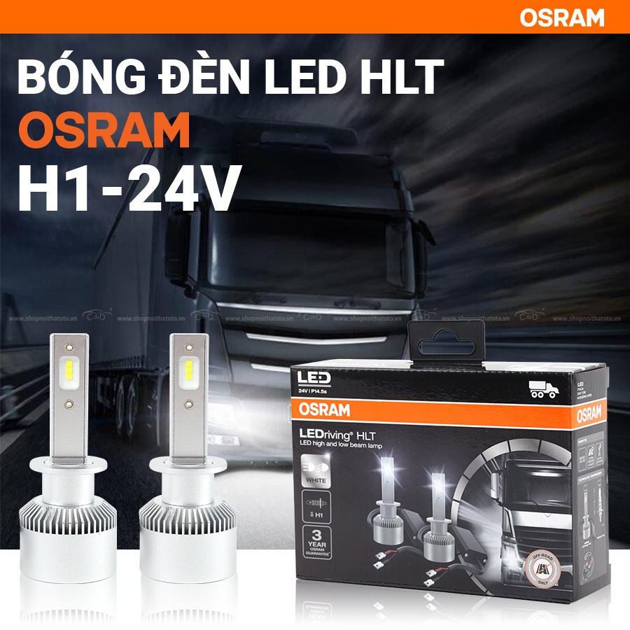 Combo 2 Bóng Đèn Led HLT OSRAM H1 64155DWS 24V 12W - Nhập Khẩu Chính Hãng