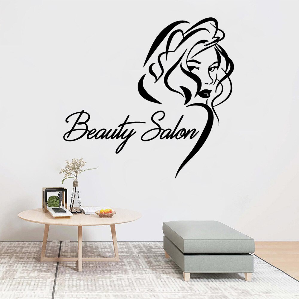 Miếng Dán Tường Trang Trí Nhà Cửa In Chữ Beauty Salon Nghệ Thuật