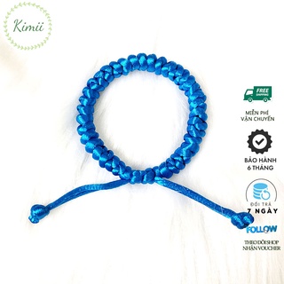 Vòng tay nữ đan dây xinh xắn Màu Xanh dương Vòng tay Handmade V72 KIMII